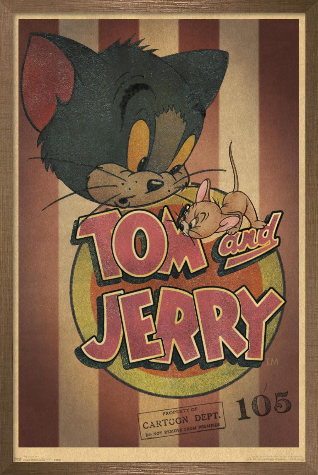 Tom And Jerry - Stripes Wall Poster, 22.375" x 34", Framed