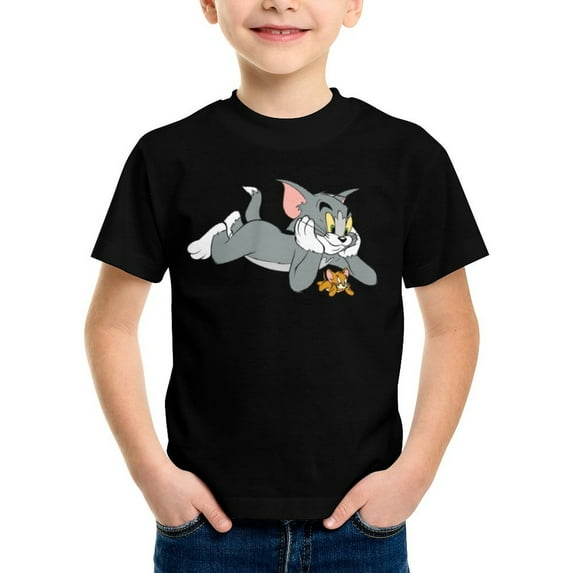 Tom And Jerry T-Shirt for Boys Girls, Kids Novelty Crew Neck Tops, Lightweight Short Sleeve Tee, XS-XL