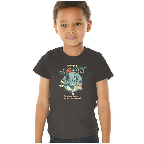 Tom And Jerry The Cat & Mouse Club Kids T Shirt (2) for Youth Toddler Boys and Girls, Charcoal
