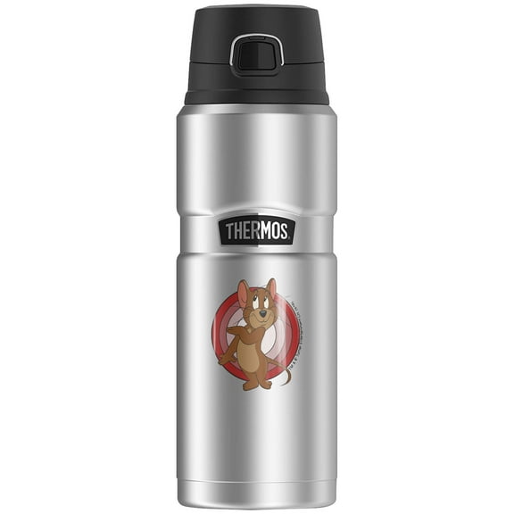 Tom And Jerry Tom Character, THERMOS STAINLESS KING Stainless Steel Drink Bottle, Vacuum insulated & Double Wall, 24oz