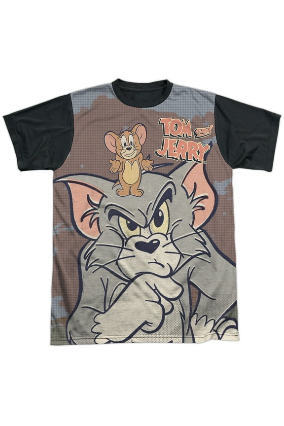 Tom And Jerry Up To No Good Mens Sublimation Shirt with Black Back