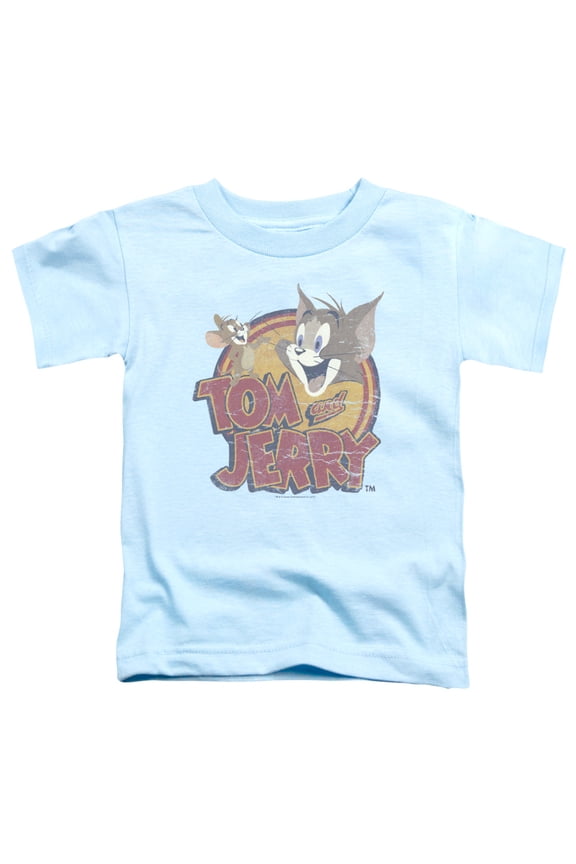 Sportswear HNB112B-TT-2 Tom & Jerry Water Damaged Toddler Short Sleeve T-Shirt, Light Blue - Medium 3T