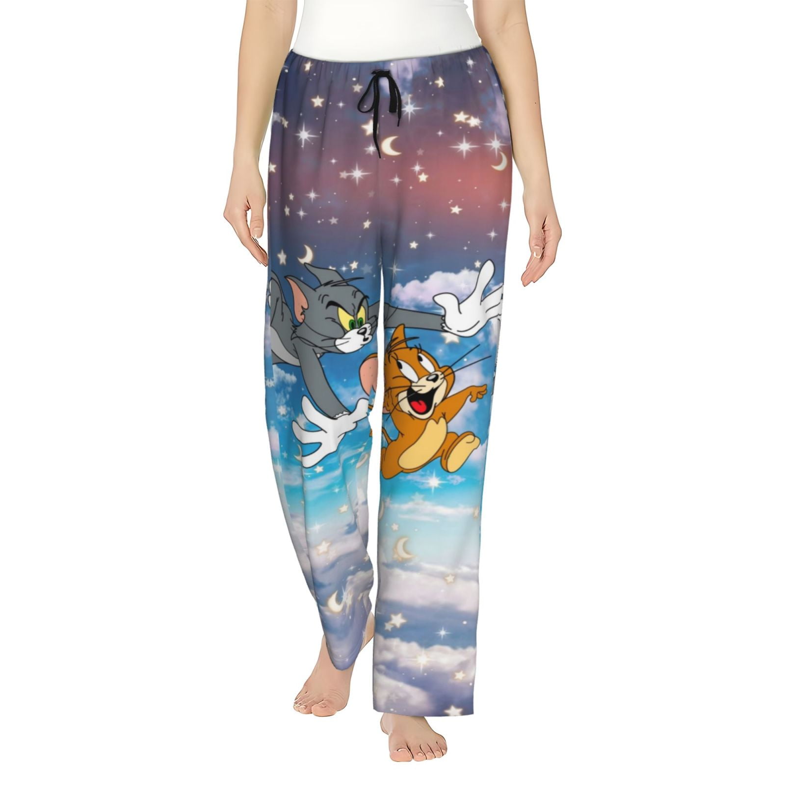 Tom And Jerry Women's Pajama Pants, All Over Print Causal