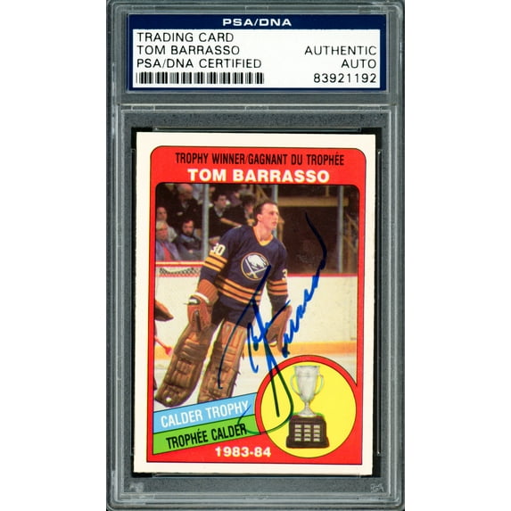 Tom Barrasso Autographed 1984-85 O-Pee-Chee Rookie Card #375 Buffalo Sabres PSA/DNA #83921192