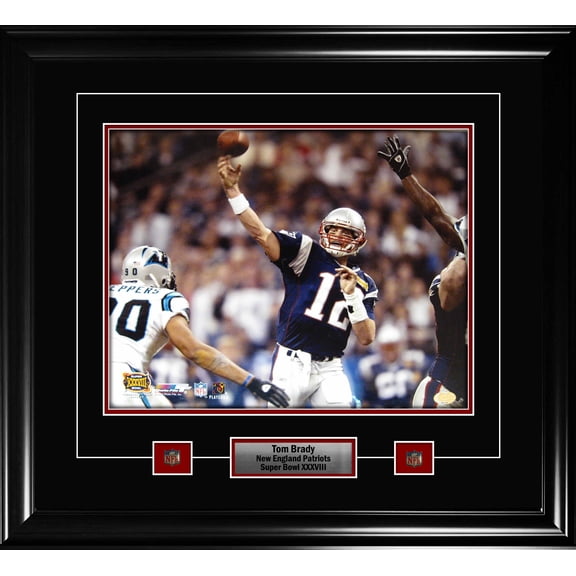 Tom Brady 16x20 New England Patriots Photo Framed with Pins & Plate