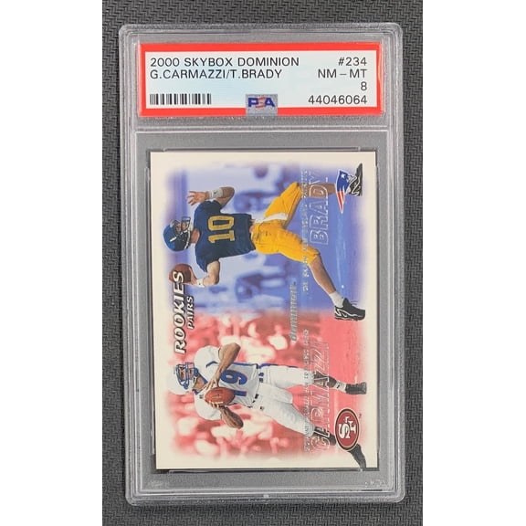 Tom Brady 2000 Skybox Dominion Football Rookie Card #234 Graded PSA 8