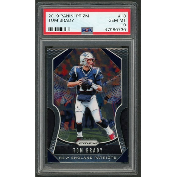 Tom Brady 2019 Panini Prizm Football Card #18 Graded PSA 10 GEM MINT