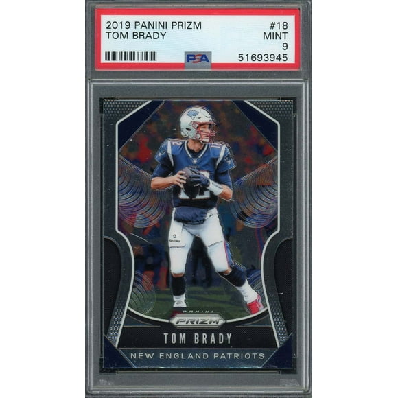 Tom Brady 2019 Panini Prizm Football Card #18 Graded PSA 9 MINT