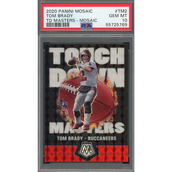 Tom Brady 2020 Panini Mosaic TD Masters Silver Prizm Card #TM2 Graded PSA 10