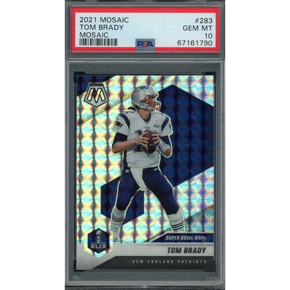 Tom Brady 2021 Panini Mosaic Silver Prizm Football Card #283 Graded PSA 10