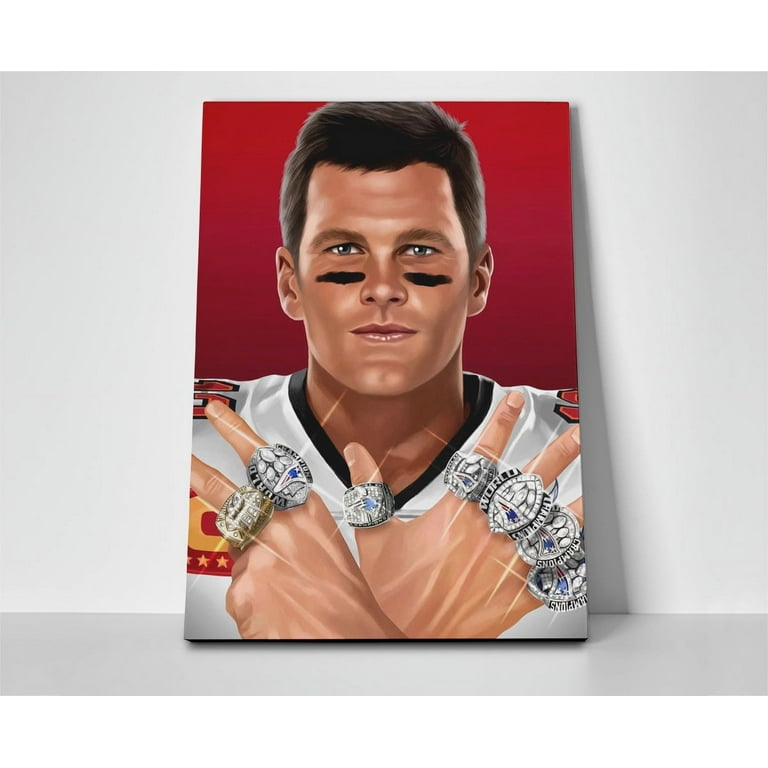 Tom Brady Rings Poster or Wrapped Canvas
