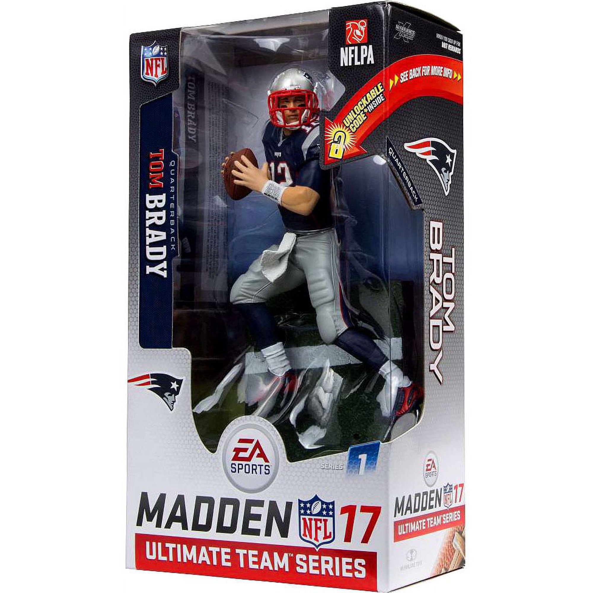 Tom Brady Action Figure Blue Jersey EA Sports Madden 17 Ultimate Team 