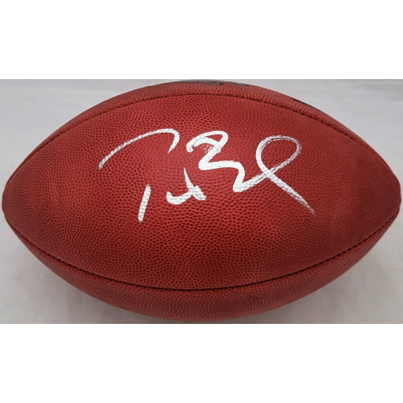 Tom Brady Autographed New England Patriots NFL Leather Super Bowl XXXV Logo Football Fanatics Holo #AA0112376