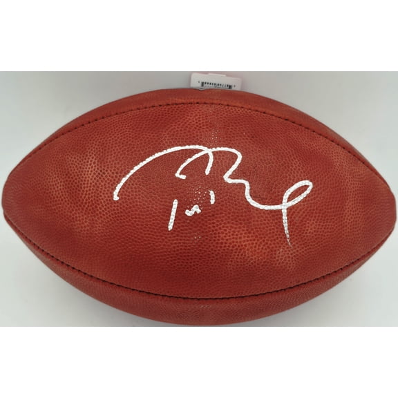 Tom Brady Autographed Official NFL Leather Game Football New England Patriots Fanatics Holo #B136426