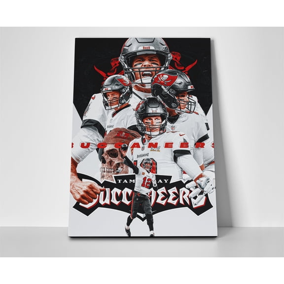 Tom Brady Bucs Collage Poster or Wrapped Canvas