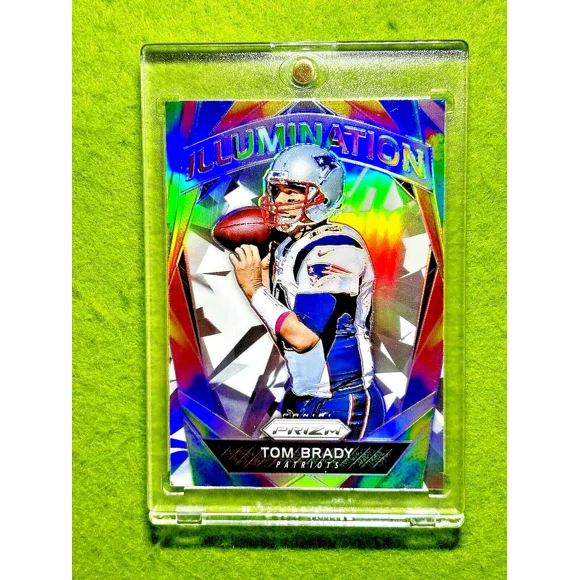 Tom Brady CRACKED ICE SILVER PRIZM REFRACTOR CARD JERSEY #12 PATRIOTS 2017 Prizm