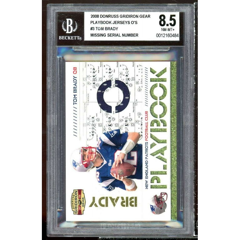 Tom Brady Card 2008 Donruss Gridiron Gear Playbook Jerseys O's #3