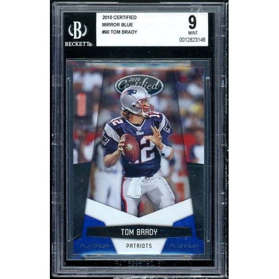Tom Brady Card 2010 Certified Mirror Blue #90 (pop 1) BGS 9