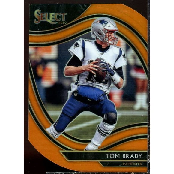 Tom Brady Card 2020 Select Prizm Orange Die Cut #301