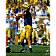 Tom Brady Michigan Wolverines Autographed 16 x 20 Blue Throwing Photograph - Fanatics Authentic Certified