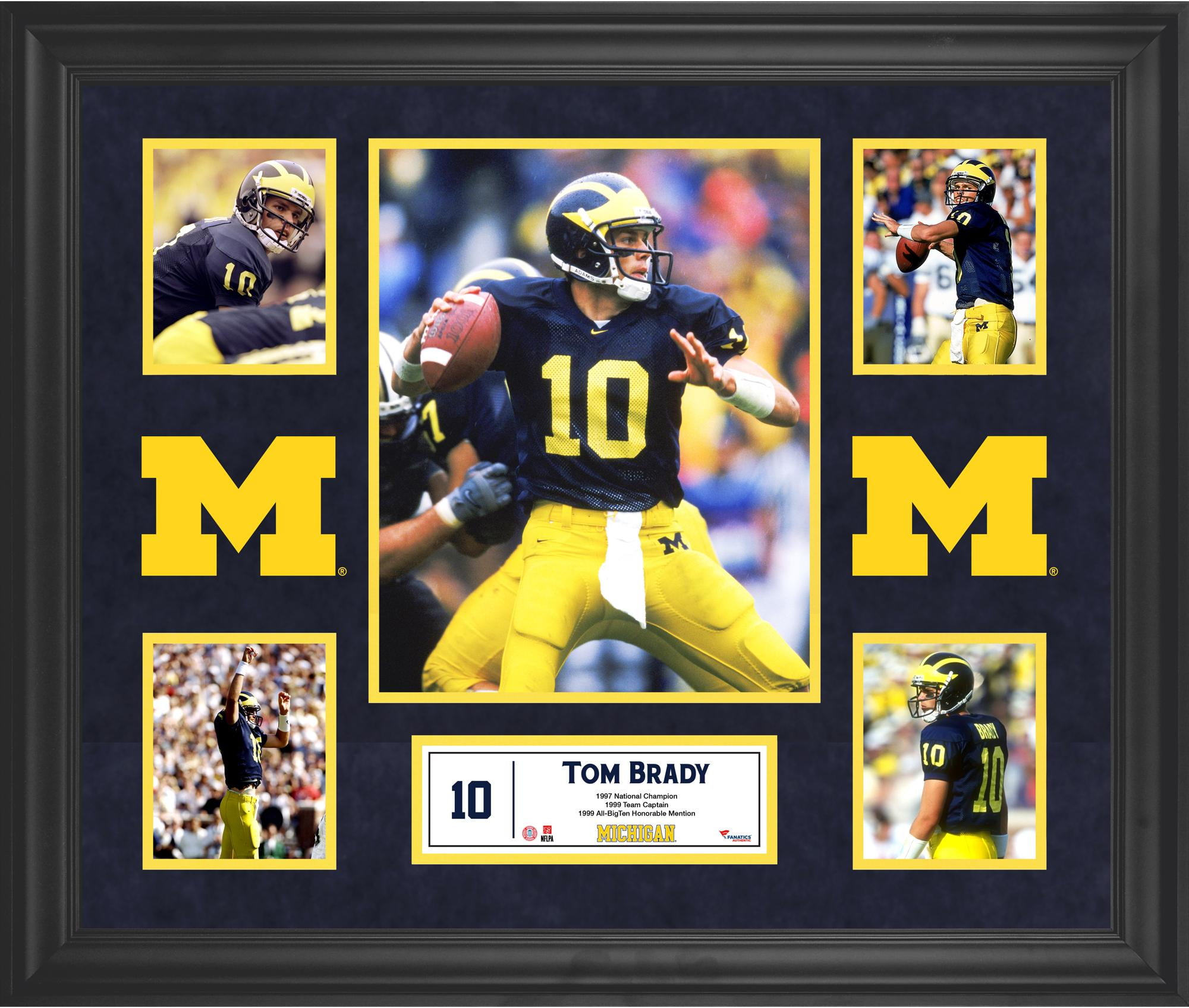 FANATICS AUTHENTIC Tom Brady Michigan Wolverines Framed 5-Photo Collage