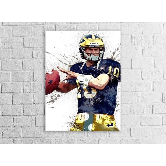 Tom Brady Michigan Wolverines Gallery Wrap Or Museum Quality Fine Art Man Cave Room Dorm Room, Unframed Poster
