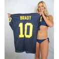 thumbnail image 1 of Tom Brady Michigan Wolverines blue game cut jersey, 1 of 2