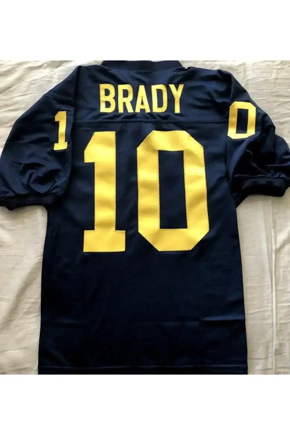 Tom Brady Michigan Wolverines blue regular cut jersey