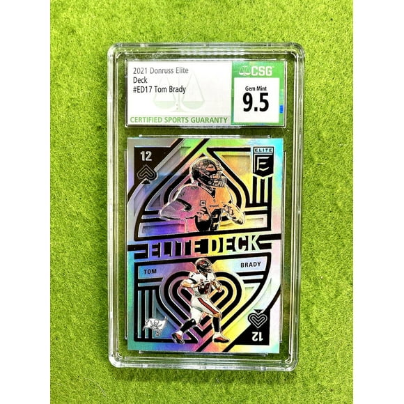 Tom Brady SILVER PRIZM GEM MINT CSG 9.5 ELITE DECK CARD 2021 Elite MAKE AN OFFER