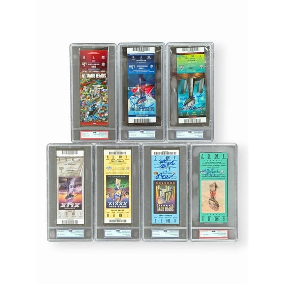 Tom Brady Signed Autographed Super Bowl Win Tickets Patriots Buccaneers PSA