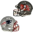 thumbnail image 1 of Tom Brady Tampa Bay Buccaneers & New England Patriots Autographed Half & Half Riddell Speed Authentic Helmet - Signature on New England Side - Fanatics Authentic Certified, 1 of 3