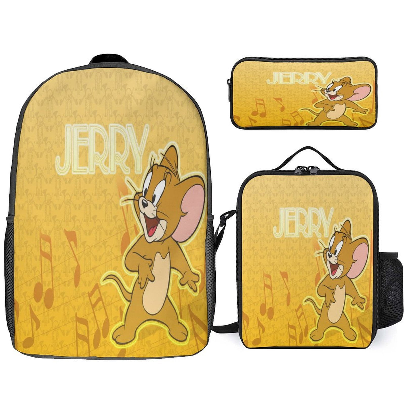 Tom Cat Jerry Backpack 3PCS Backpack Set Lunch Box and Pencil Case ...