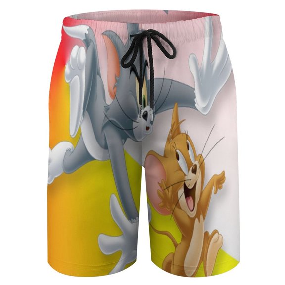 Tom Cat Jery Beach Short Boys Swim Trunk Quick Dry Shorts With Mesh Liner