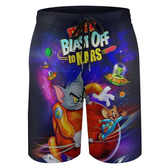 Tom Cat Jery Beach Short Boys Swim Trunk Quick Dry Shorts With Mesh Liner