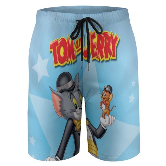 Tom Cat Jery Beach Short Boys Swim Trunk Quick Dry Shorts With Mesh Liner