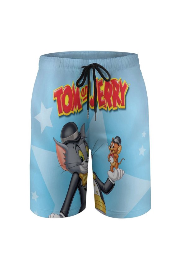 Tom Cat Jery Beach Short Boys Swim Trunk Quick Dry Shorts With Mesh Liner