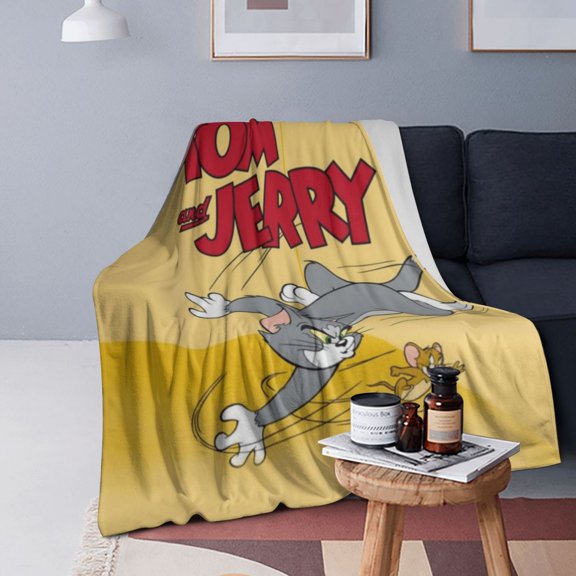 Tom Cat Jery Flannel Blanket 3d Printing Throw Blanket Unisex Super Soft Plush Blanket For Bedding Sofa 40"X30"