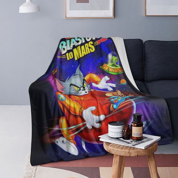 Tom Cat Jery Flannel Blanket 3d Printing Throw Blanket Unisex Super Soft Plush Blanket For Bedding Sofa 40"X30"