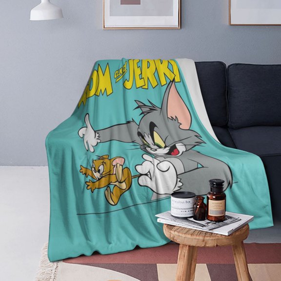 Tom Cat Jery Flannel Blanket 3d Printing Throw Blanket Unisex Super Soft Plush Blanket For Bedding Sofa 40"X30"