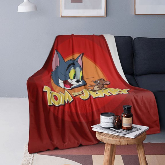 Tom Cat Jery Flannel Blanket 3d Printing Throw Blanket Unisex Super Soft Plush Blanket For Bedding Sofa 60"X50"