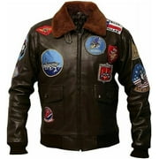 Tom Cruise Bomber Jacket, Top Jacket For Men, Maverick Leather jacket, WWII Bomber Jacket, Flight Jacket 4X-Large, Brown Real Leather
