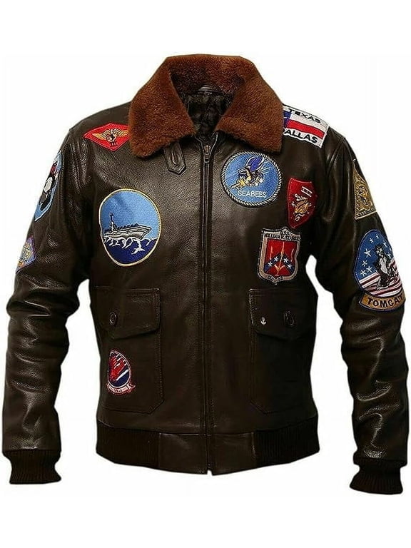 Tom Cruise Bomber Jacket, Top Jacket For Men, Maverick Leather jacket, WWII Bomber Jacket, Flight Jacket (4X-Large, Brown Real Leather)