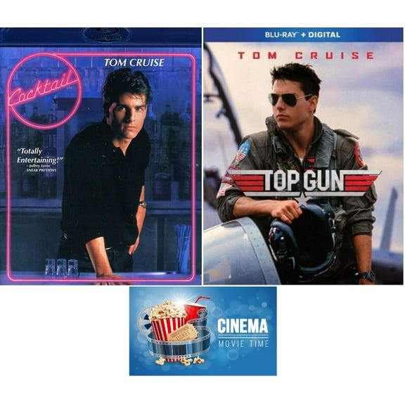 Tom Cruise Double Feature Top Gun & Cocktail 2 Disc Blu Ray Set Includes Bonus Movie Art Card