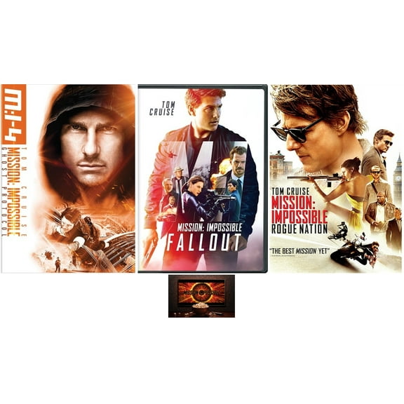 Tom Cruise MISSION IMPOSSIBLE TRILOGY 4 Four 5 Five 6 Six DVD Set Includes Mission Impossible Art Card