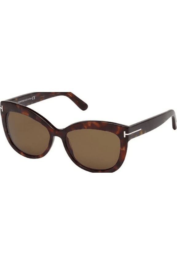 Alistair FT0524 54H Red Havana Brown Polarized 56 mm Women's Sunglasses