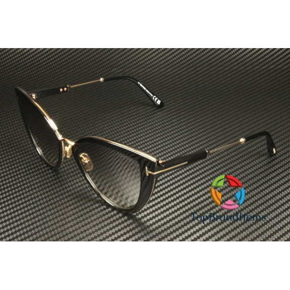 Tom Ford Anjelica-02 TF 868 Plastic Womens Cat-Eye Sunglasses Shiny Black 57mm Adult