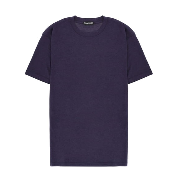 Tom Ford Blue Lyocell-Cotton Crew Neck T-Shirt (Men's)