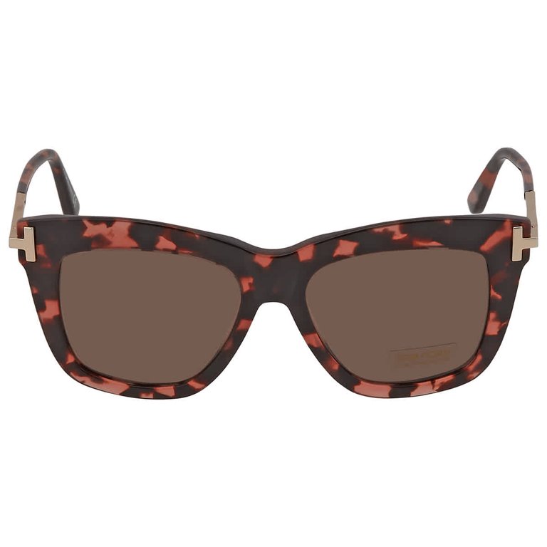 TOM FORD Dasha FT0822 56E Havana Brown Plastic 52 mm Women display picture 3