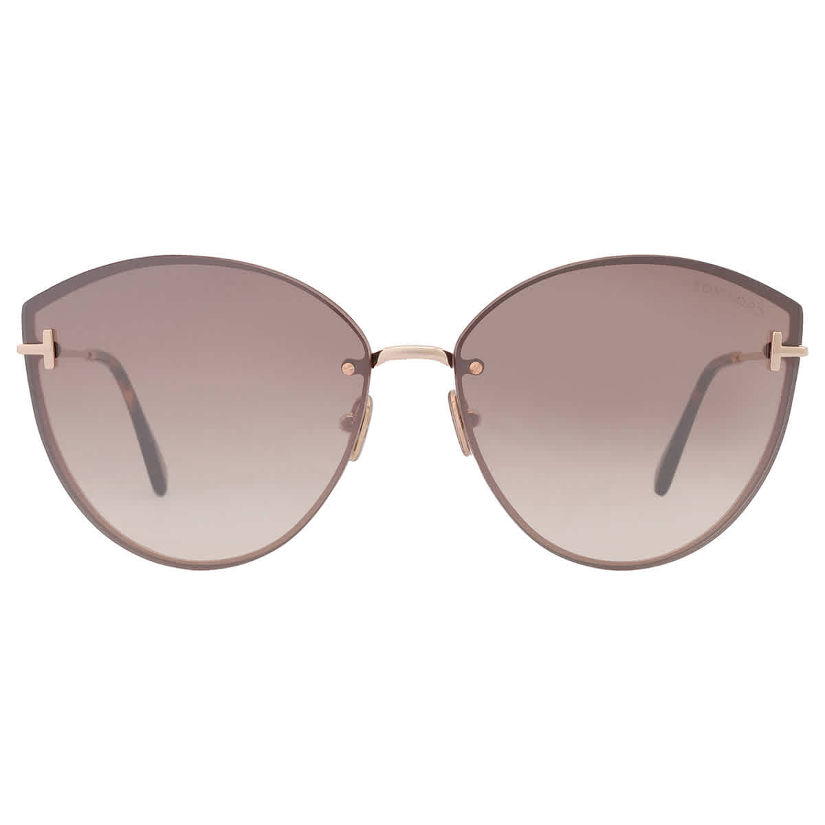 Tom Ford FT1106 28G Metal Shiny Rose Gold Brown Mirror 63 mm  display picture 1