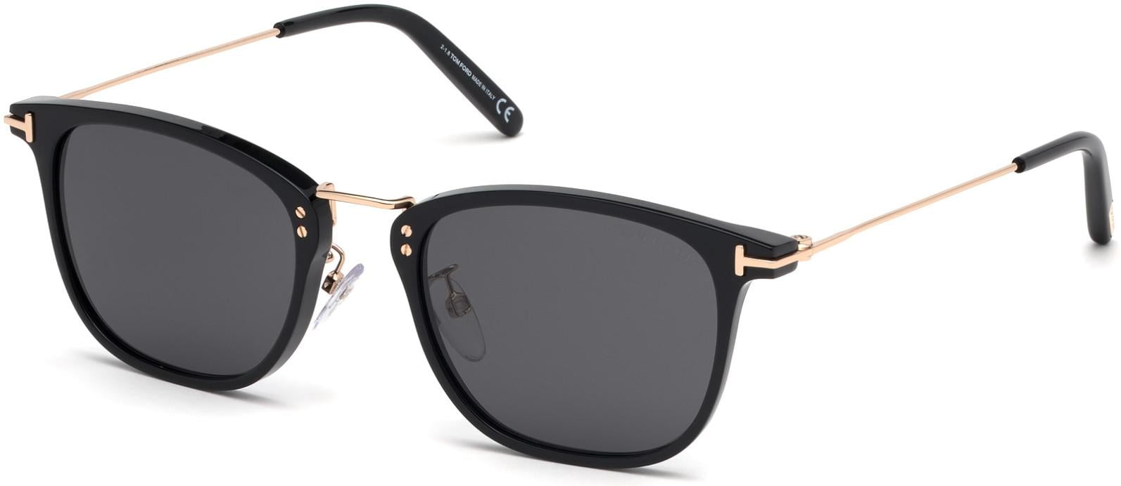 Tom Ford FT 0672 Sunglasses 01A Shiny Black, Shiny Rose Gold